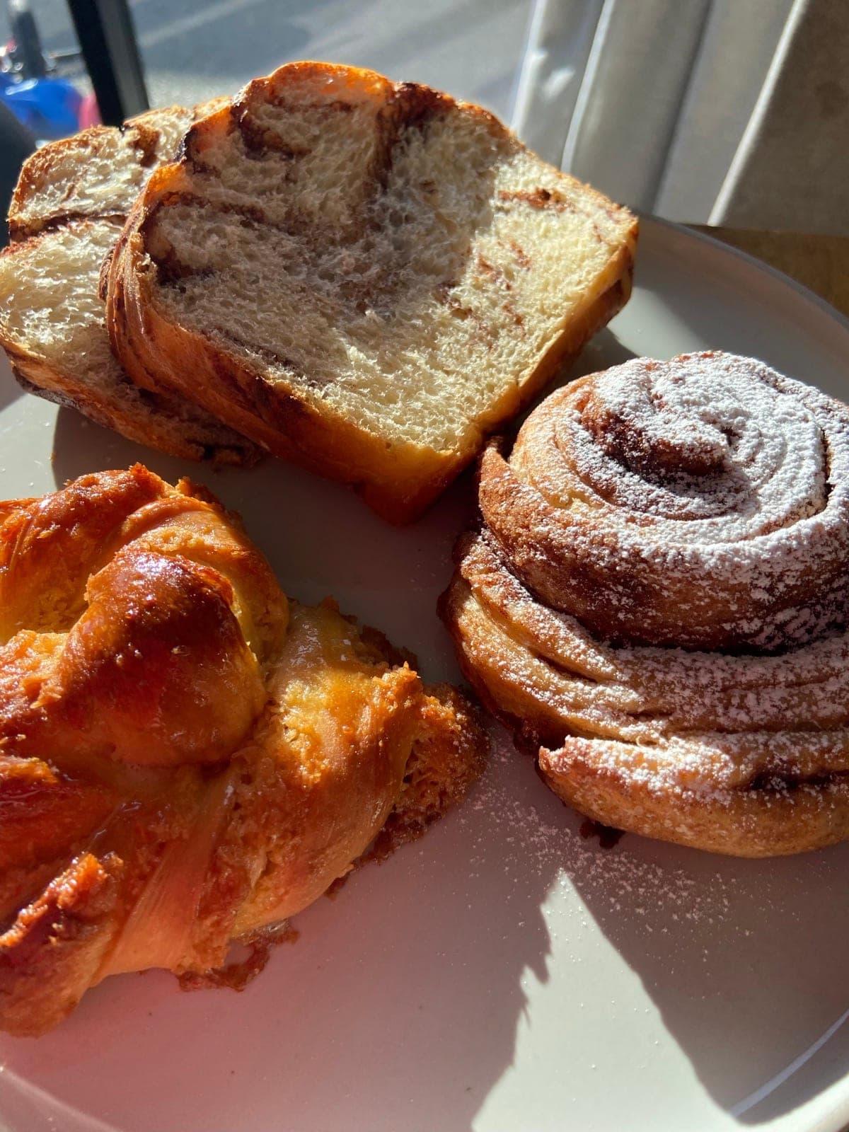 CASA brioche, coconut bun and cinnamon roll ready to share